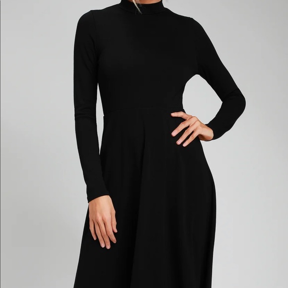 NWT Lulus Maliyah Black Long-Sleeve Dress - Picture 4 of 6